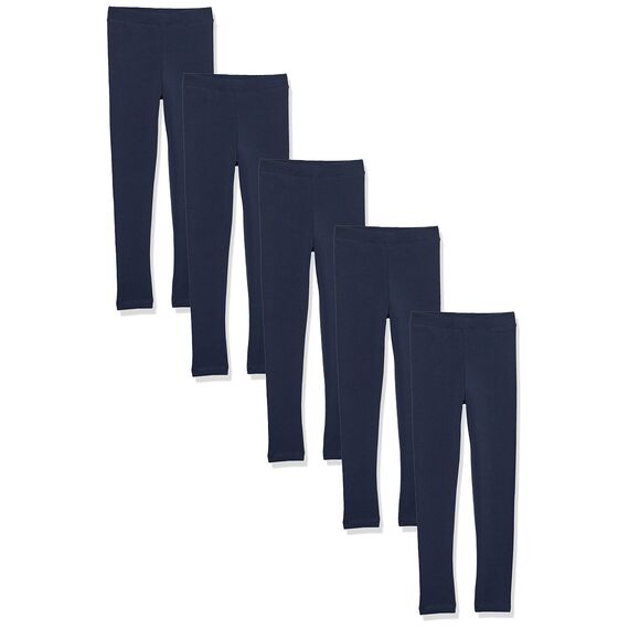 Amazon Essentials Mädchen Leggings, 5er-Pack, Marineblau, 11-12 Jahre