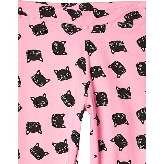 Spotted Zebra Big Girls' 5-Pack Leggings, Pink Cat, XX-Large (14)