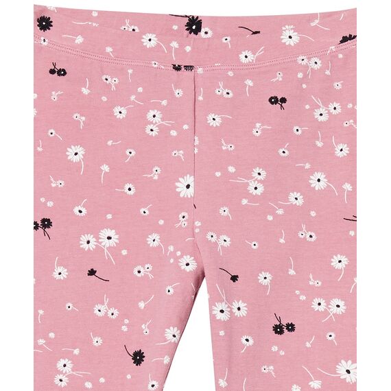Amazon Essentials Mädchen Leggings, 5er-Pack, Purpur Punkte/Rosa Blumen/Schwarz/Türkisgrün/Weiß Streublumen, 11-12 Jahre