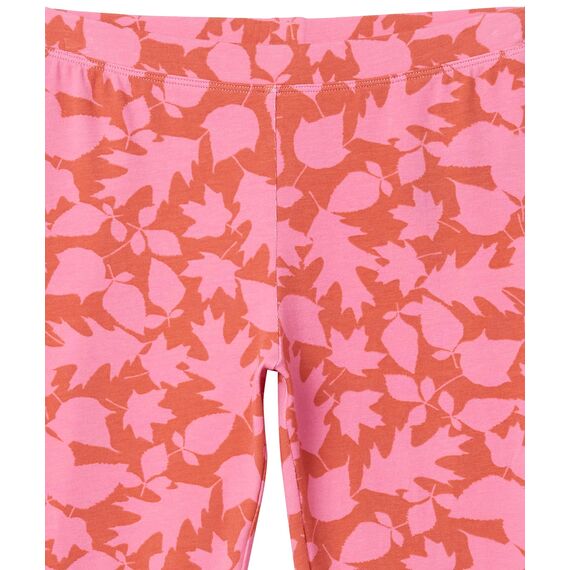Amazon Essentials Mädchen Leggings, 5er-Pack, Grau/Orange/Pfirsich Blattmuster/Schwarz Sterne/Weiß Streifen, 9 Jahre