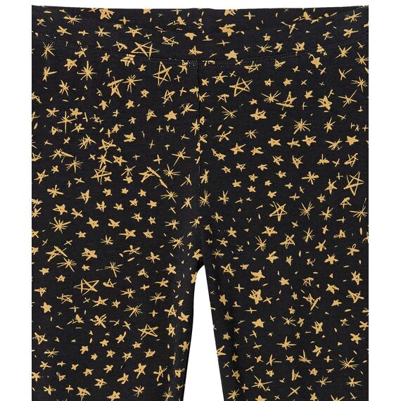 Amazon Essentials Mädchen Leggings, 5er-Pack, Grau/Orange/Pfirsich Blattmuster/Schwarz Sterne/Weiß Streifen, 9 Jahre