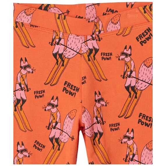 Amazon Essentials Mädchen Leggings, 5er-Pack, Rosa Streifen/Schwarz/Senfgelb/Skiing Foxes/Weiß Floral, 4 Jahre
