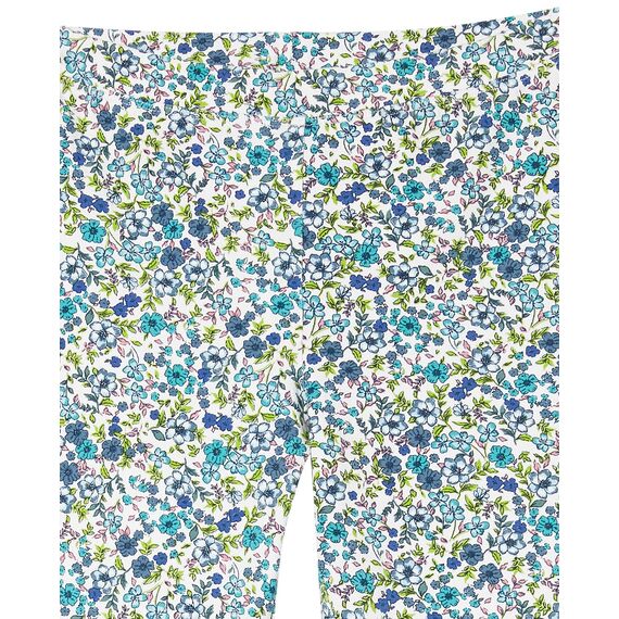 Amazon Essentials Mädchen Leggings, 5er-Pack, Blau Blattmuster/Indigo Große Katzen/Schwarz/Türkisgrün/Weiß Floral, 6-7 Jahre