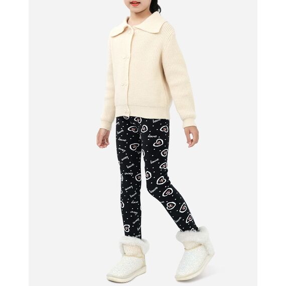 Domee Mädchen Leggings Gefüttert Thermoleggings Winter Warme Hosen 2er-Pack Schmetterlingsdruck 116-122 (Herstellergröße 120)
