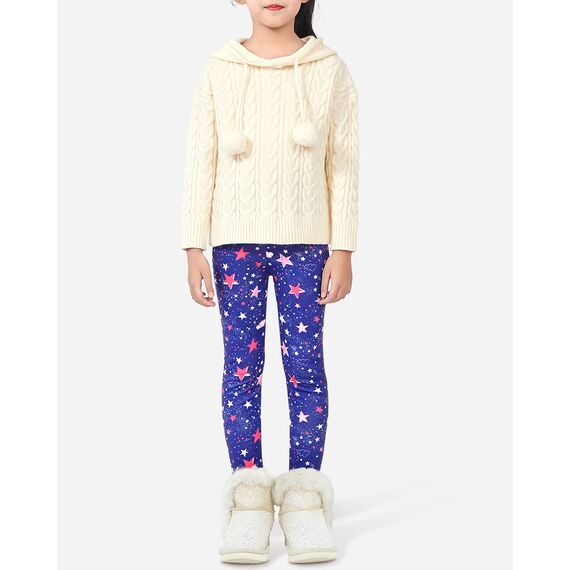 Adorel Mädchen Thermoleggings Bunt Gefütterte Winter Hosen Leggings 2er-PackRosa Sterne & Lila Sterne 128 EU (Herstellergröße 130)