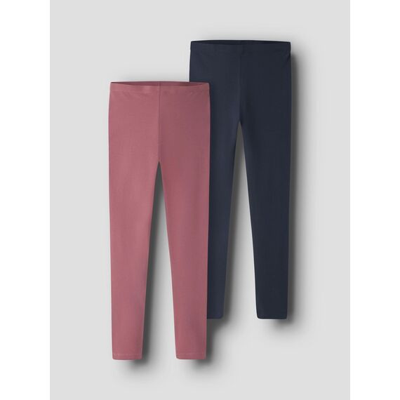 NAME IT Mädchen Nkfvivian 2p Noos Leggings, Deco Rose/Pack:packed With Dark Sapphire, 98-104 EU