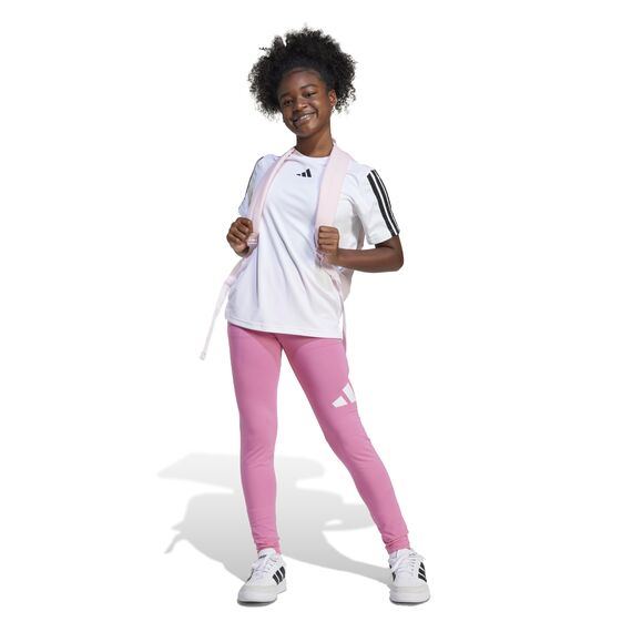 adidas Mädchen Essentials LINEAR Logo Leggings, pink Fusion/White, 9-10 Years