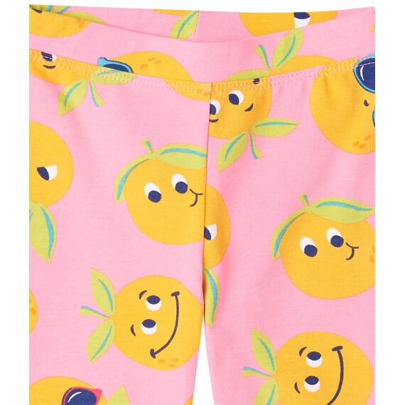 Amazon Essentials Mädchen Leggings, 5er-Pack, Aquablau/Hellrosa Früchte/Purpur Muscheln/Rosa/Schwarz, 4 Jahre