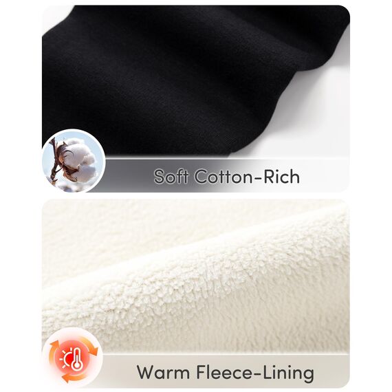 Adorel Mädchen Thermo Leggings Gefüttert Baumwolle Stickerei Winter Warm Hosen Schwarze Einzelne 140 EU (Herstellergröße 150)