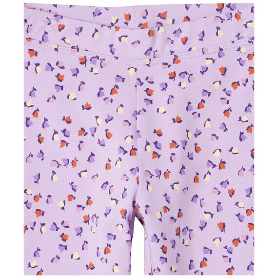 Amazon Essentials Mädchen Leggings, 5er-Pack, Dunkelblau/Gelb Karomuster/Hellviolett Folk Floral/Lila Tulpe/Purpur, 9 Jahre