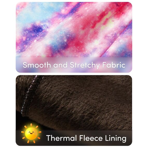 Adorel Mädchen Thermoleggings Bunt Gefütterte Winter Hosen Leggings 2er-Pack Galaxis Rosa & Violett 116-122 EU (Herstellergröße 120)