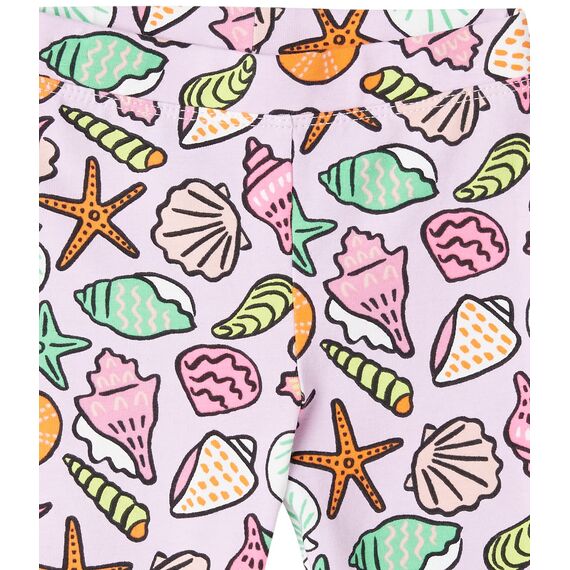 Amazon Essentials Mädchen Leggings, 5er-Pack, Aquablau/Hellrosa Früchte/Purpur Muscheln/Rosa/Schwarz, 11-12 Jahre