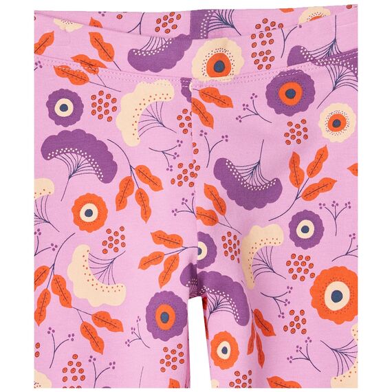 Amazon Essentials Mädchen Leggings, 5er-Pack, Dunkelblau/Gelb Karomuster/Hellviolett Folk Floral/Lila Tulpe/Purpur, 9 Jahre