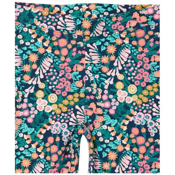 Amazon Essentials Mädchen Leggings, 5er-Pack, Grau/Marineblau Floral/Minzgrün Streublumen/Türkisblau/Weiß Streifen, 5 Jahre