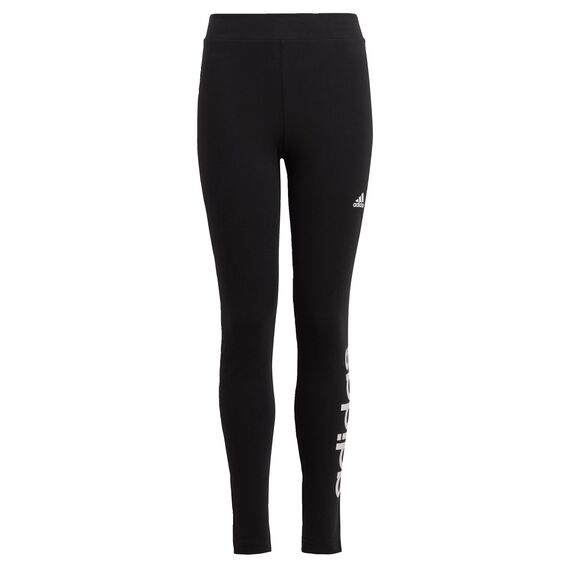 adidas Mädchen Essentials Linear Logo Cotton Tights, Black / White, 7-8 Years