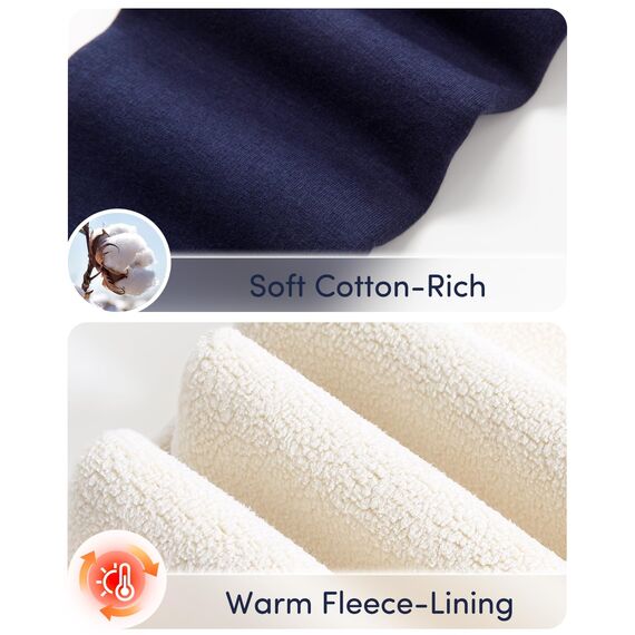 Adorel Mädchen Gefütterte Leggings Baumwolle Warm Winter Hosen Thermohosen Dunkelblaue Einzelne 134 EU (Herstellergröße 140)