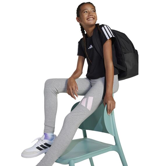 adidas Mädchen ESSENTIALS LINEAR LOGO LEGGINGS, medium grey heather/clear pink, 14-15 Years