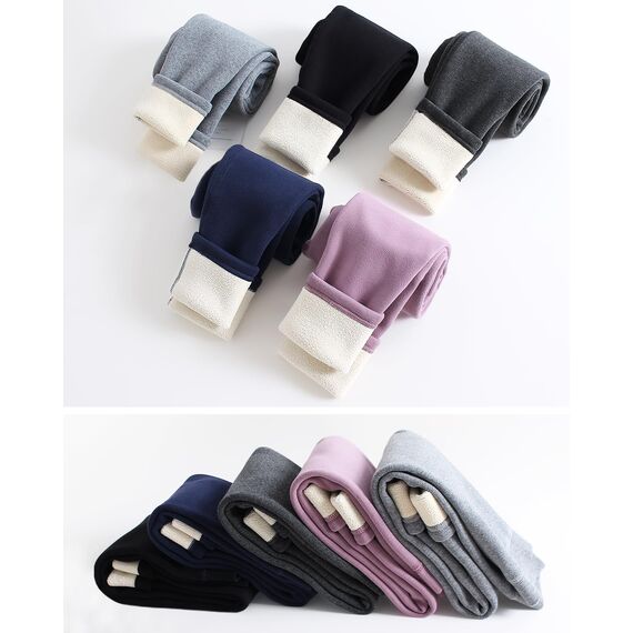 Adorel Mädchen Gefütterte Leggings Baumwolle Warm Winter Hosen Thermohosen Dunkelblaue Einzelne 134 EU (Herstellergröße 140)