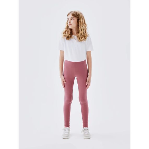 NAME IT Mädchen NKFVIVIAN Legging, Dawn Pink/Dusty Rose + Birch, 128