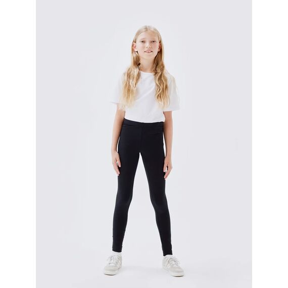 NAME IT Mädchen NKFVIVIAN Legging, Black/W. DGM & LGM, 128