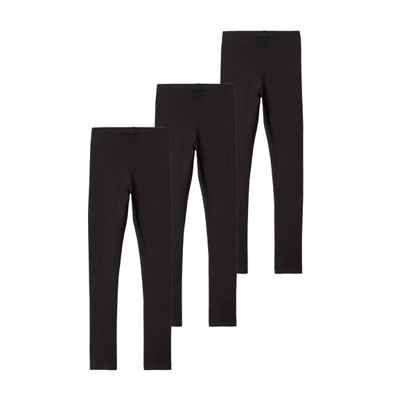 NAME IT Mädchen NKFVIVIAN Legging, Black/W. Black & Black, 158