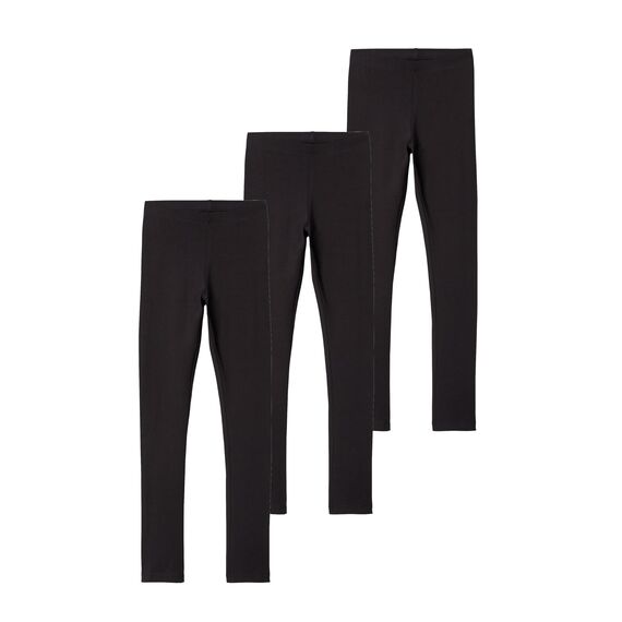 NAME IT Mädchen NKFVIVIAN Legging, Black/W. Black & Black, 128