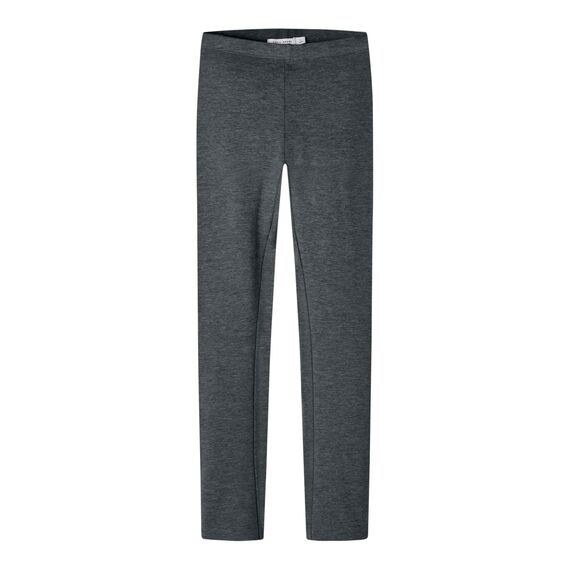 Name IT Mädchen Nkfdavina Solid SWE Bru Noos Leggings, Dark Grey Melange, 128 EU