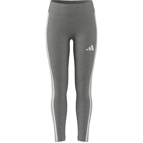 adidas Girl's ESSENTIALS 3 STRIPES LEGGINGS, medium grey heather/white, 13-14 Years