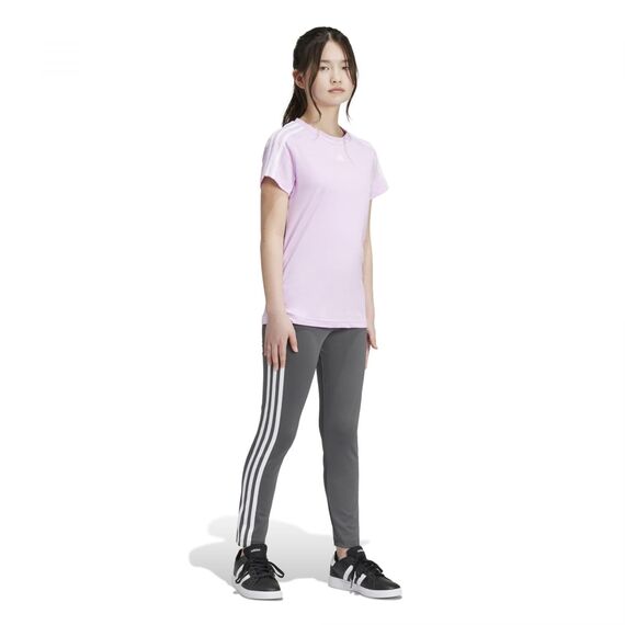 adidas Mädchen Essentials AEROREADY 3-Stripes High-Waisted Tights, grey six/white, 11-12 Years