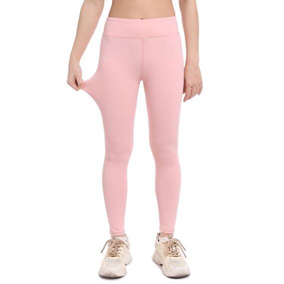 Aiseyi Sportleggins Kinder Mädchen Komfortable Sporthose Sport Leggings Lang Yoga Leggings für Jogging Training Sportunterricht Rosa 130