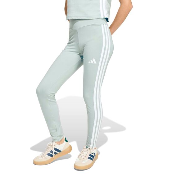 adidas Girl's ESSENTIALS 3 STRIPES LEGGINGS, Wonder Sage/white, 14-15 Years