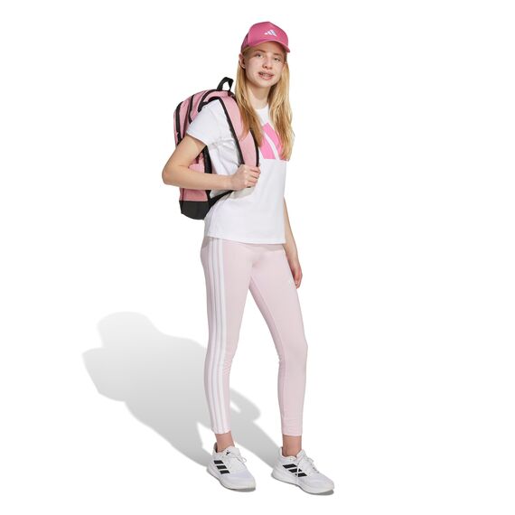 adidas Girl's ESSENTIALS 3 STRIPES LEGGINGS, clear pink/white, 11-12 Years