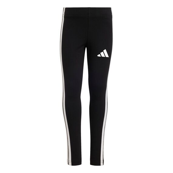 adidas Girl's Essentials 3 Stripes Leggings, Black/White, 4-5 Years