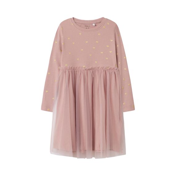 Name IT Mädchen Nmfnadja Dress Noos Kleid, Deauville Mauve, 104 EU