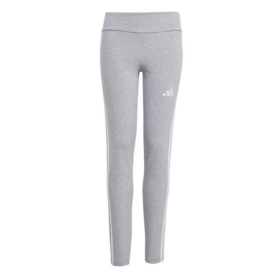 adidas Girl's ESSENTIALS 3 STRIPES LEGGINGS, medium grey heather/white, 13-14 Years