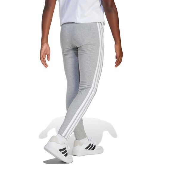 adidas Girl's ESSENTIALS 3 STRIPES LEGGINGS, medium grey heather/white, 13-14 Years