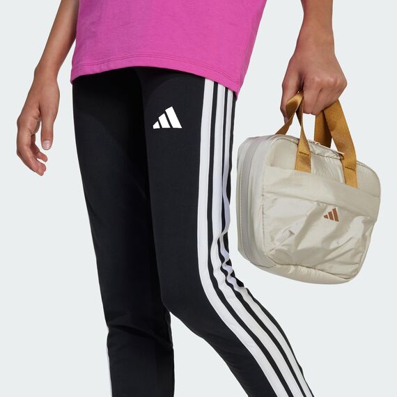 adidas Girl's ESSENTIALS 3 STRIPES LEGGINGS, Black/White, 11-12 Years