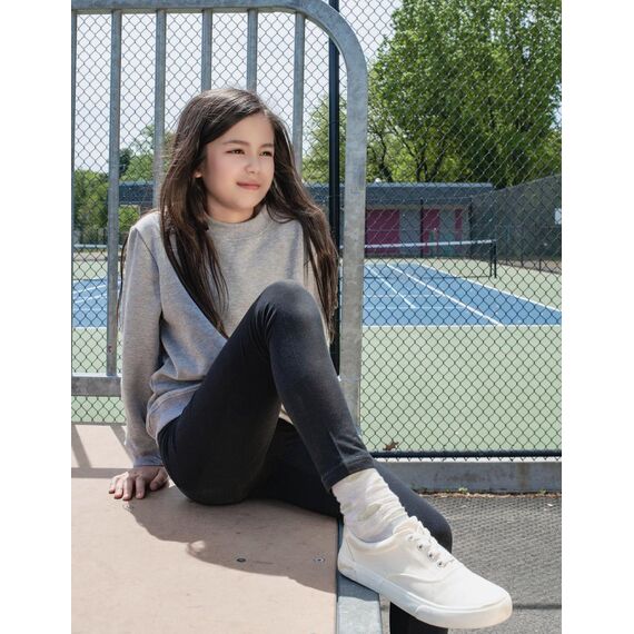 DDOBB 2er Pack Thermo Leggings Mädchen Gefütterte Winter Leggins Mit Fleece Kinder High Waist Thermounterwäsche Dicke Warm Lange Hose für Alltag(Schwarz+Hellgrau, XL=(146-152))