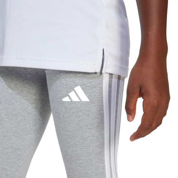 adidas Girl's ESSENTIALS 3 STRIPES LEGGINGS, medium grey heather/white, 9-10 Years