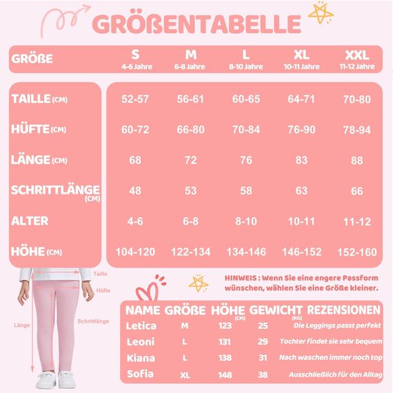 DDOBB Leggings Mädchen, High Waist Leggins Kinder Sportleggins Lange 3er-Pack, Weich Elastisch Basic Sporthose Blickdichte Hose für Tanz Yoga Alltag(Schwarz+Navy+Rosa, XXL=(11-12 Jahre))