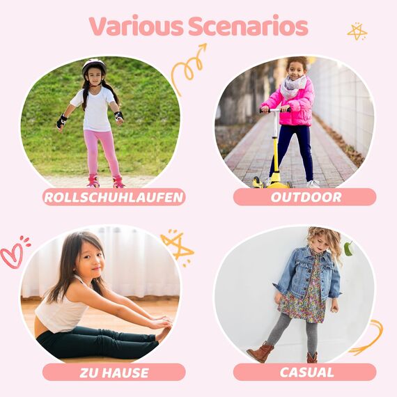 DDOBB Leggings Mädchen, High Waist Leggins Kinder Sportleggins Lange 3er-Pack, Weich Elastisch Basic Sporthose Blickdichte Hose für Tanz Yoga Alltag(Schwarz+Navy+Rosa, XL=(10-11 Jahre))