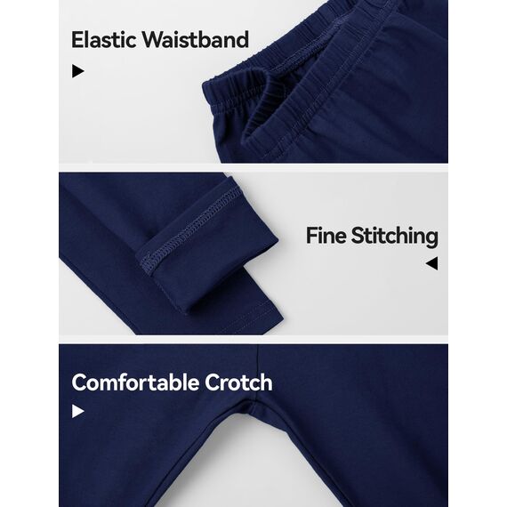 KEREDA Leggings Mädchen Baumwolle Sport Kinder Sportleggings Teenager Lang Hosen Navy 152-158