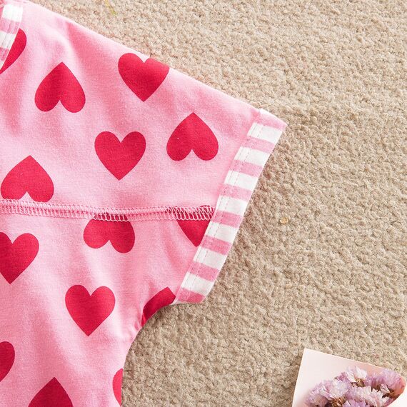 VIKITA Kleider Mädchen Kurzarm Kleid Baumwolle Bunt Print Stickerei Sommer Kleidung MS0320 6T