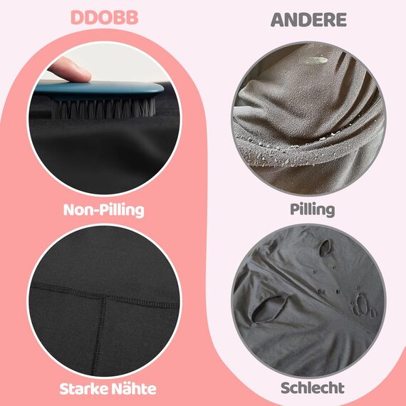 DDOBB Leggings Mädchen, High Waist Leggins Kinder Sportleggins Lange 3er-Pack, Weich Elastisch Basic Sporthose Blickdichte Hose für Tanz Yoga Alltag(Schwarz+Navy+Rosa, S=(4-6 Jahre))