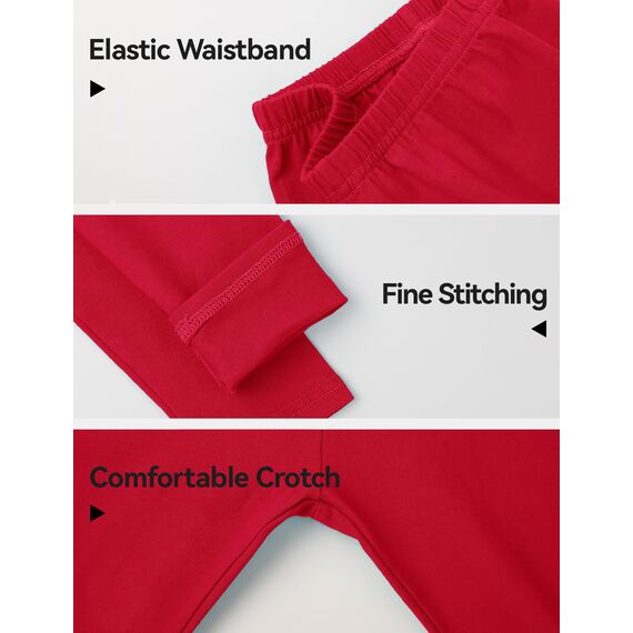 KEREDA Leggings Mädchen Baumwolle Sport Kinder Sportleggings Teenager Lang Hosen Rot 122-128