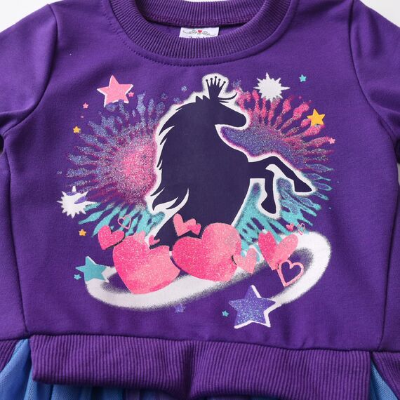 VIKITA Kleider Mädchen Langarm Kleid Baumwolle Bunt Print Stickerei Winter Kleidung Lh2501 6T