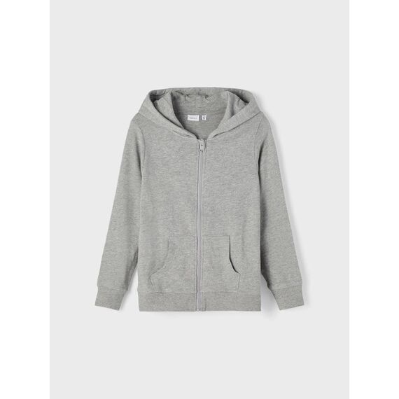 NAME IT Jungen NKMNESWEAT Card W Hood UNB NOOS Hoodie-Jacke, Grey Melange, 110