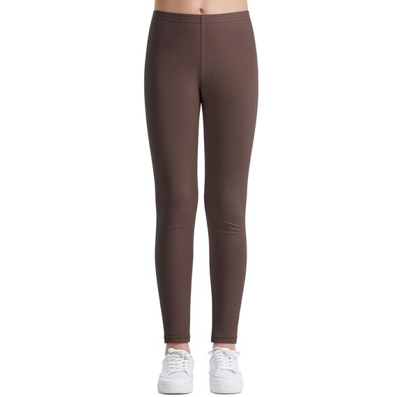 Auranso Leggings Mädchen Sport Baumwolle Kinder Hosen Lange Blickdicht 104-110 Braun