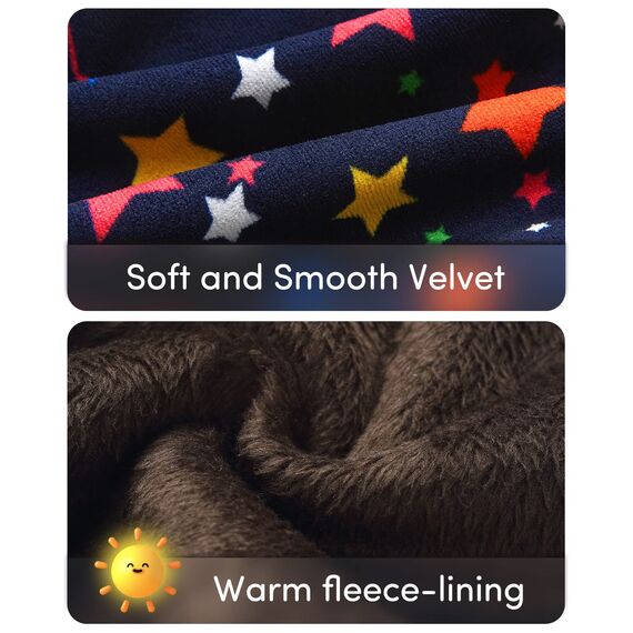 Adorel Mädchen Winter Leggings Gefüttert Warm Bunt Dicke Thermohosen 2er-Pack Bunte Punkte & Bunte Sterne 104-110 (Herstellergröße 110)