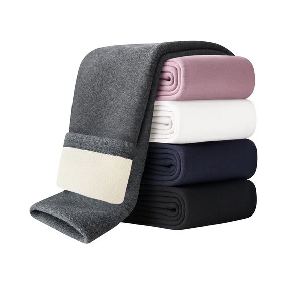 Domee Mädchen Thermo Leggings Gefütterte Hosen Winter Warme Baumwolle Grau 122-128 (Herstellergröße 130)
